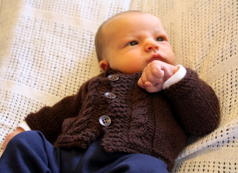 Contemplating His New Cardigan